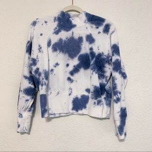 tie dye mock neck sweater, size M
